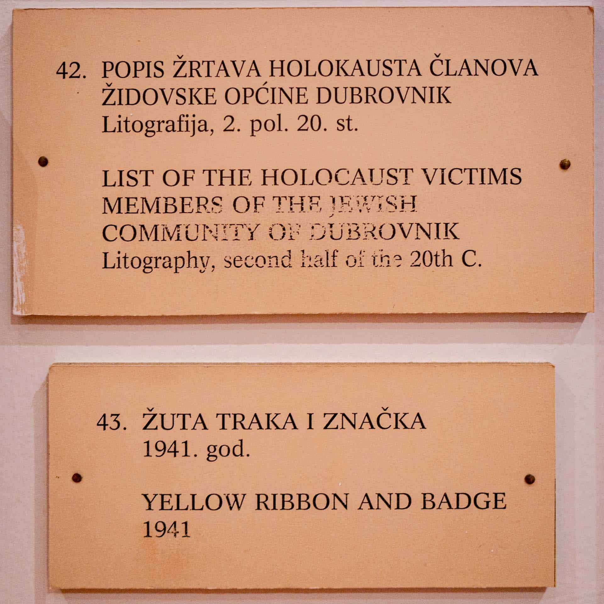Croatia Dubrovnik synagogue museum persecution 1940s