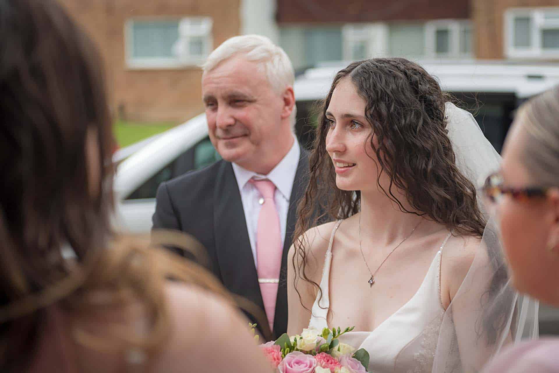 the bride arriving Holy Trinity Church Wallington Surrey wedding Bromley kent wedding photographer