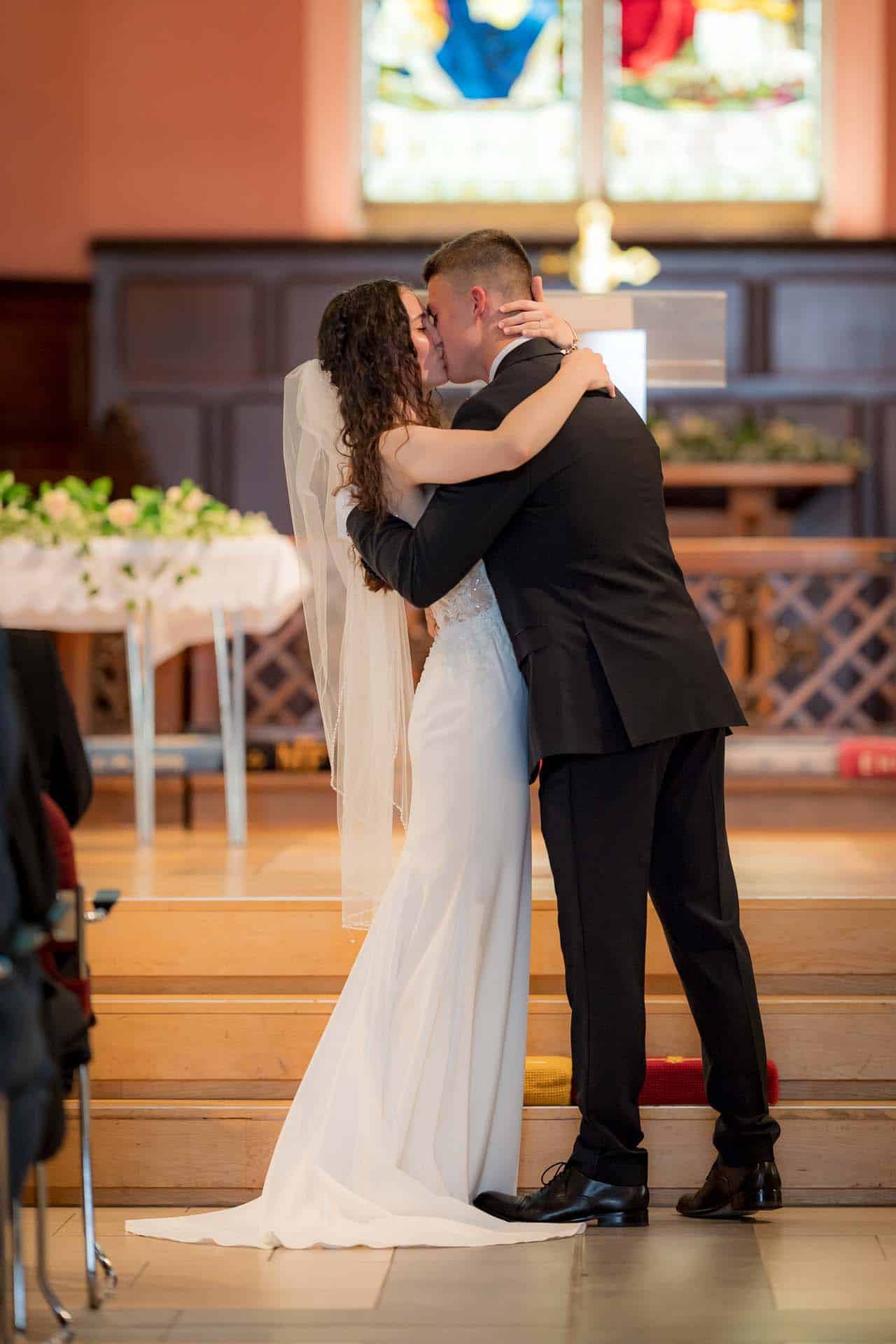 the kiss Holy Trinity Church Wallington Surrey wedding Bromley kent wedding photographer