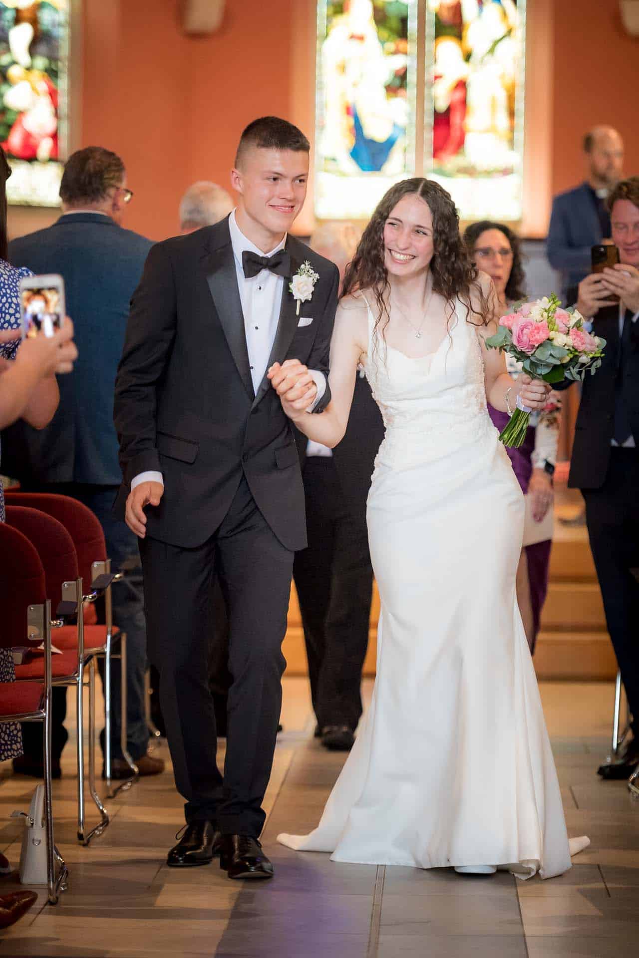 Dancing out Holy Trinity Church Wallington Surrey wedding Bromley kent wedding photographer