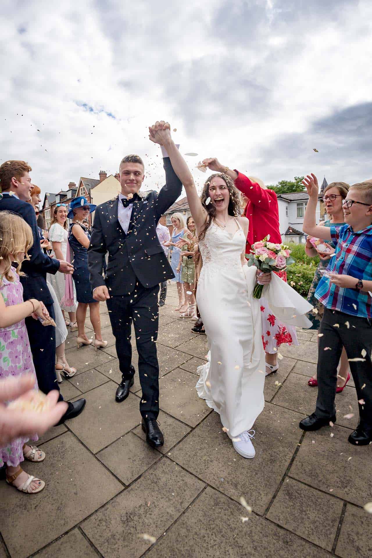 Confetti Holy Trinity Church Wallington Surrey wedding Bromley kent wedding photographer
