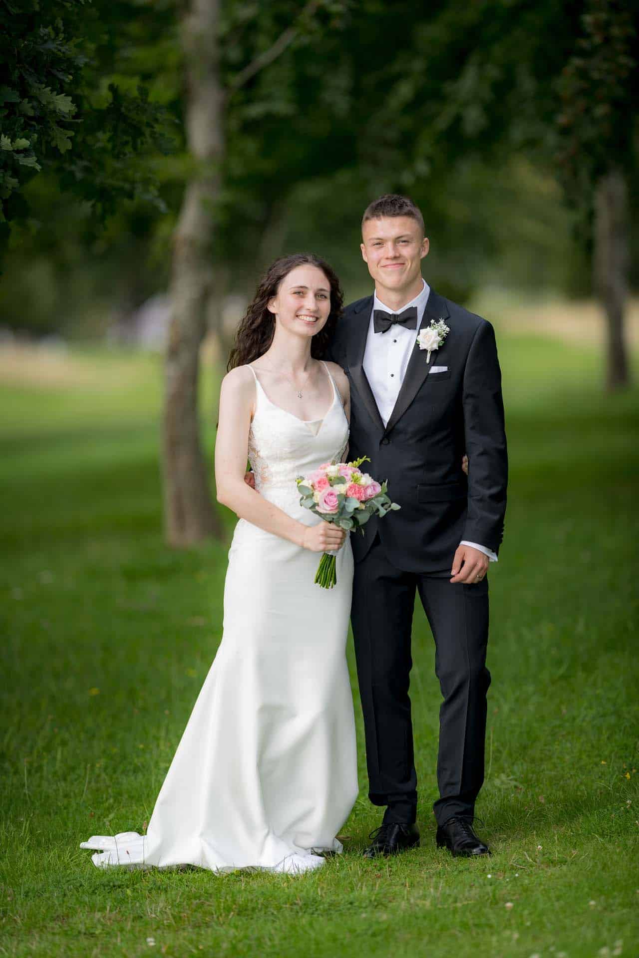 Bride and Groom full-length portrait Wallington Surrey wedding chipstead golf club reception Bromley kent wedding photographer