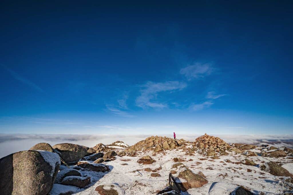 above the clouds on Bynack More.
