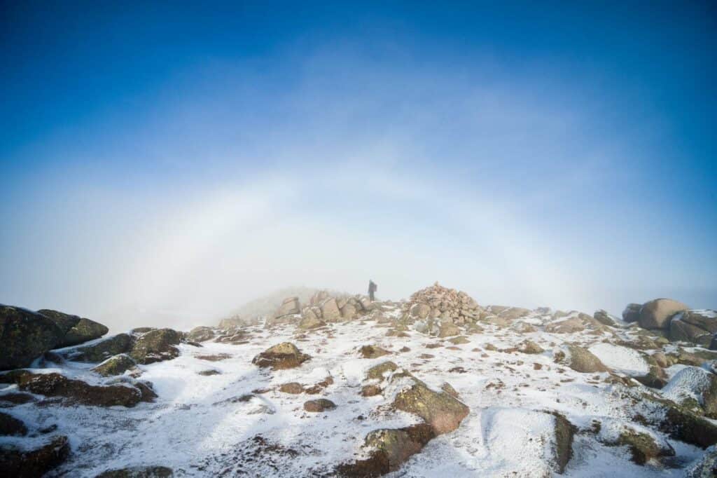 Rainbow on Bynack More. Bromley wedding photographer.