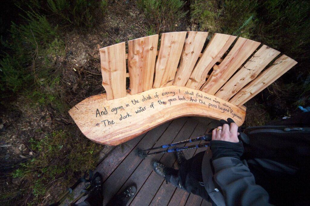 poem on a seat by the loch