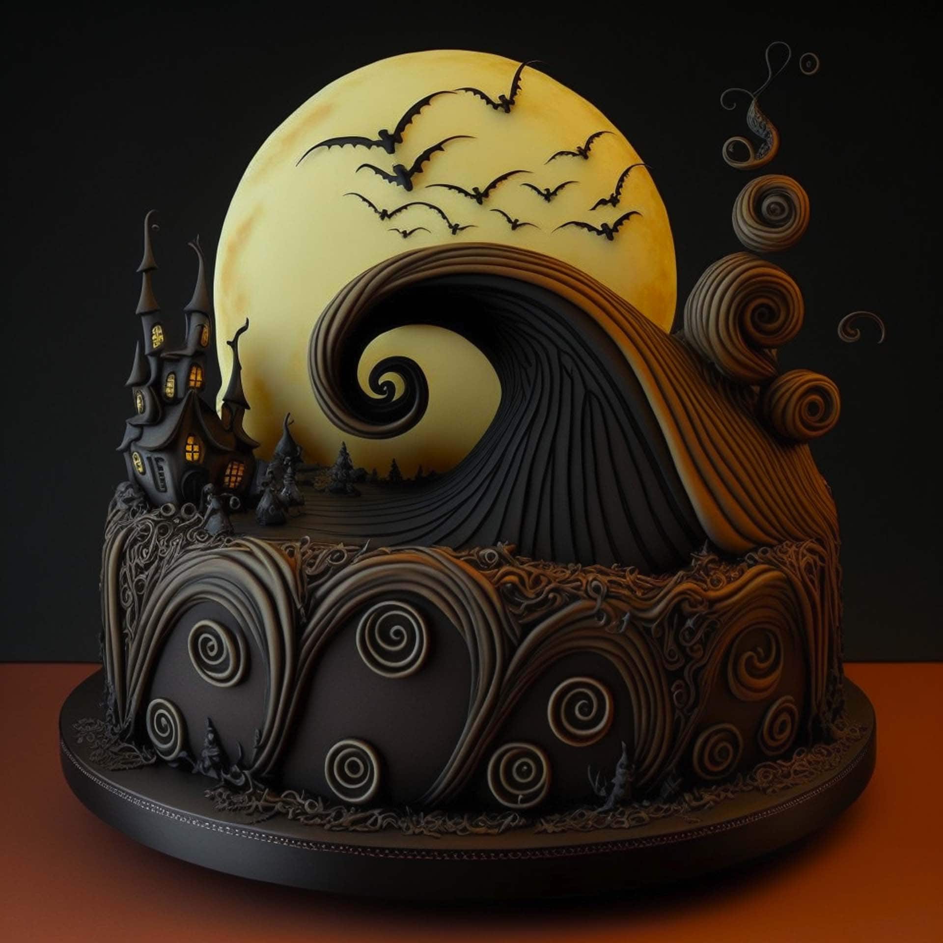 Christmas nightmare cake chocolate AI generated
