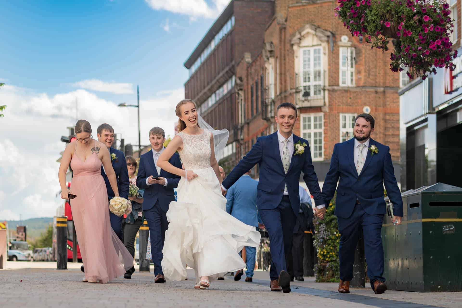 Bromley wedding photographer Ethan and Jasmine in Bromley High Street