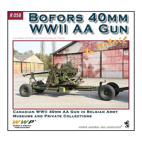 Red 58. Bofors 40mm WWII AA Gun in detail