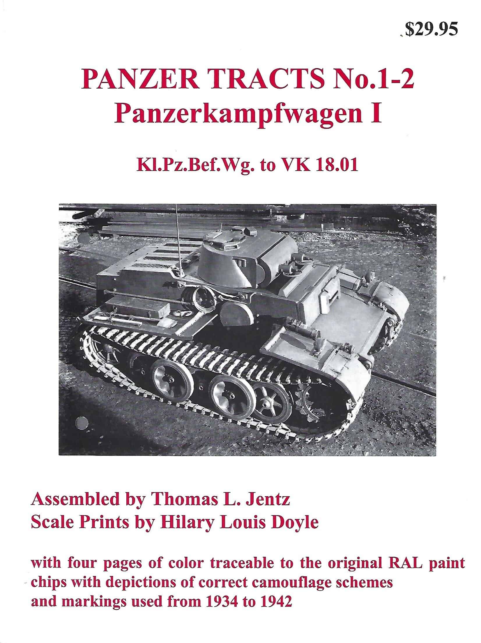 Panzer Tracts No 1-2 Panzerkampfwagen I - Kl.Pz.Bef.Wg. To VK 18.01