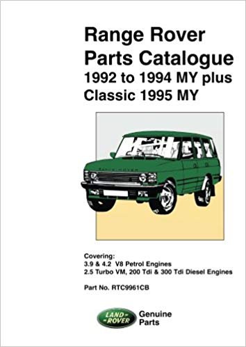 Range Rover Parts Catalogue 1992-94 (RTC9961CB)