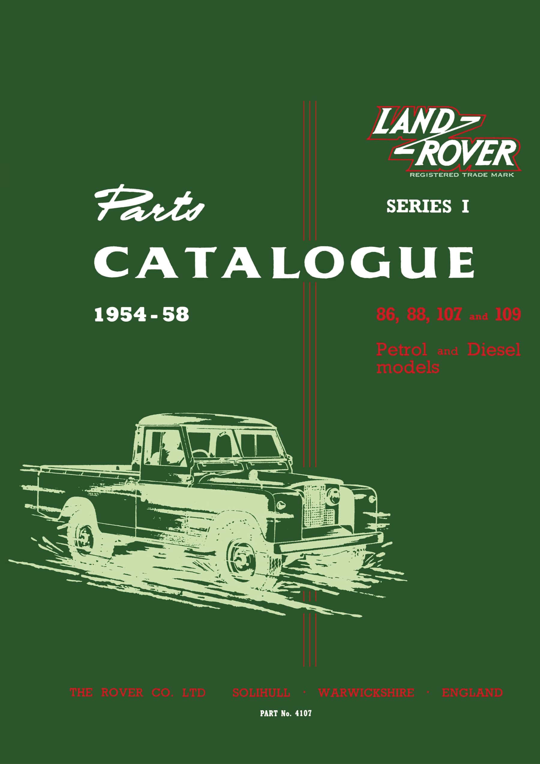 Land Rover Series 1 1954-1958 Parts Catalogue