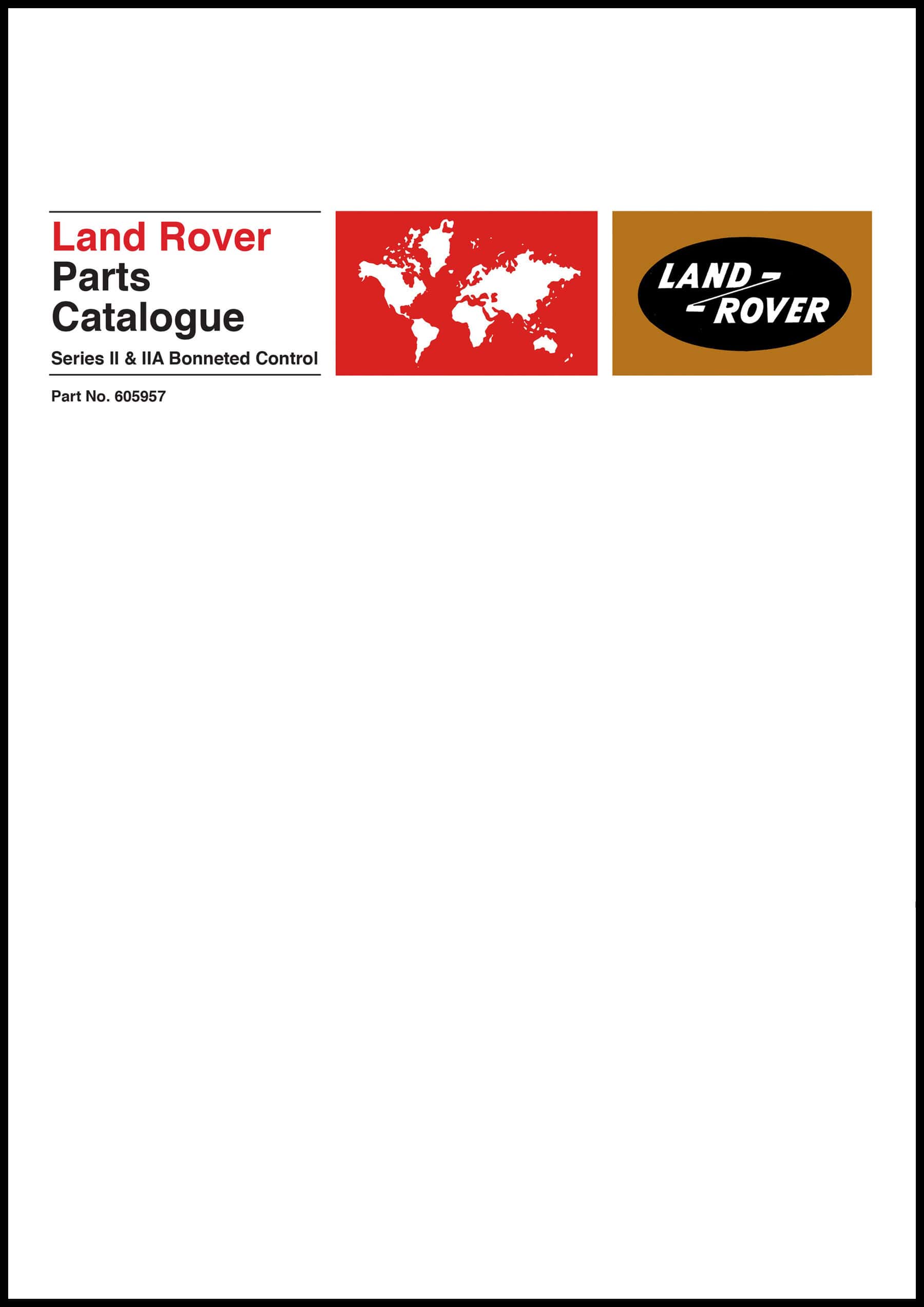 Land Rover Series 2 Early 2A Bonnet Ct Parts Catalogue