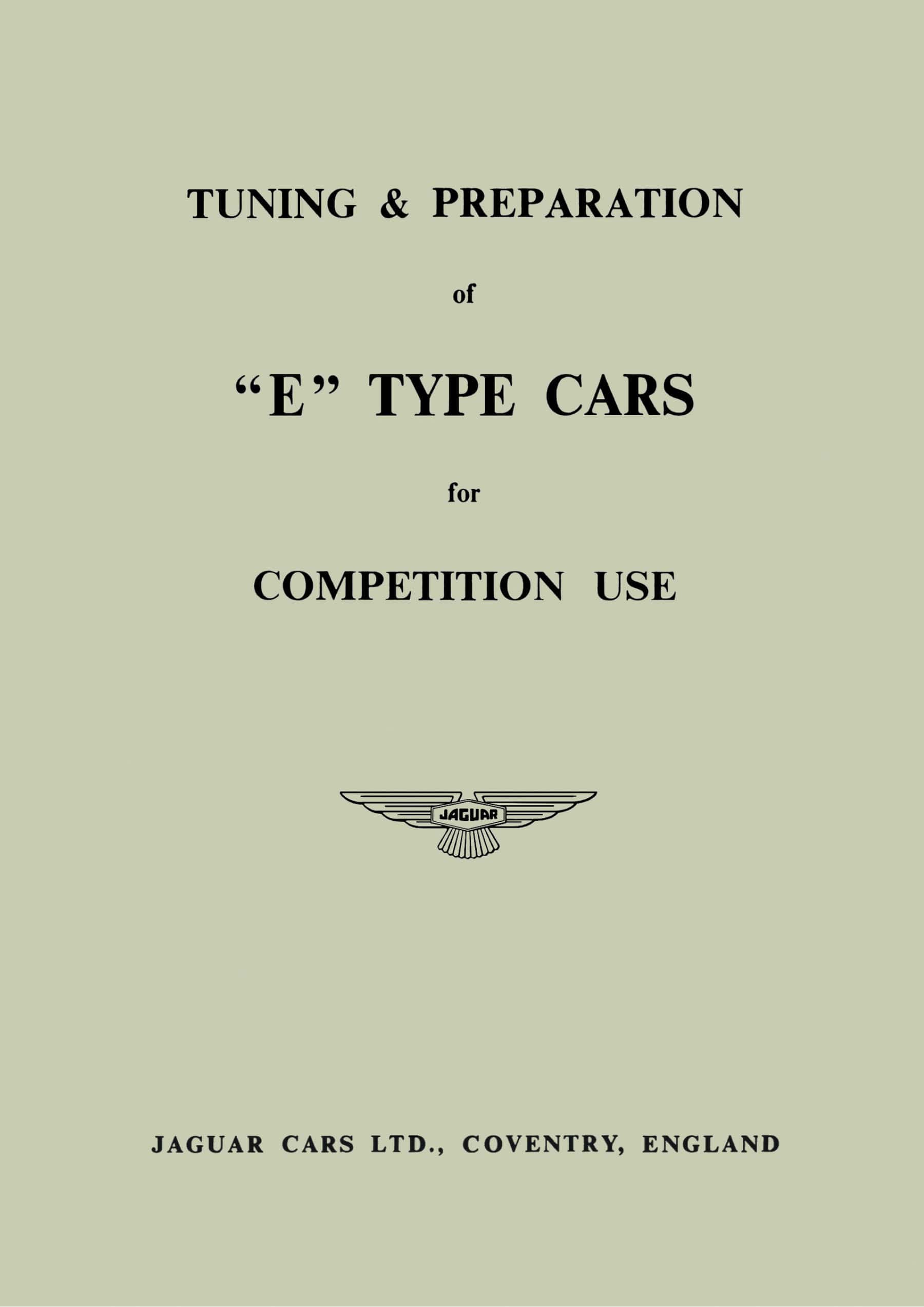 Jaguar E-Type Tuning Prep for Comp