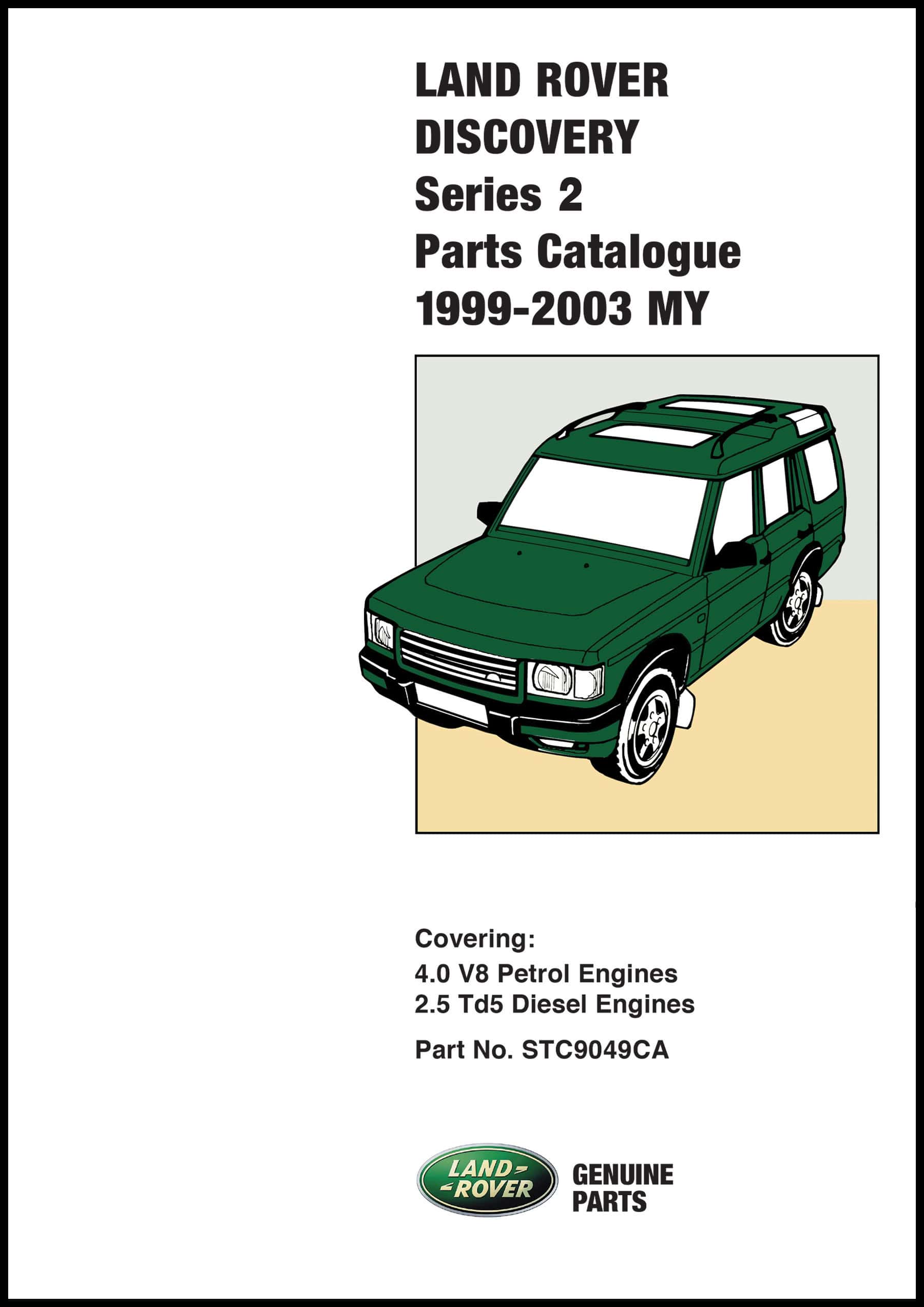 Land Rover Discovery Series 2 Parts Catalogue 1999-2003