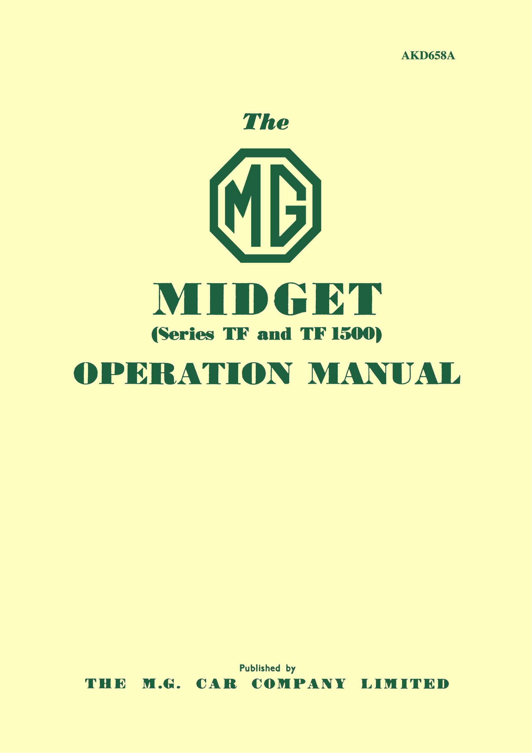 MG Midget Series TF and TF 1500 Handbook