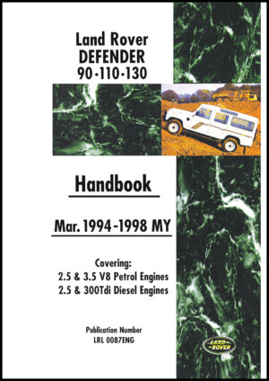 Land Rover Defender Handbook Mar 1994/1998