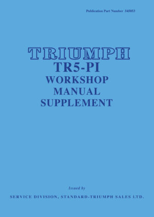 Triumph TR5Pi Workshop Manual Supp.