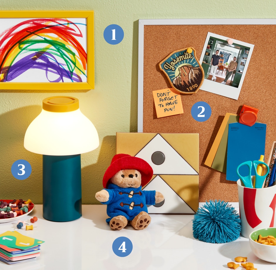 colorful playroom desk with numbers