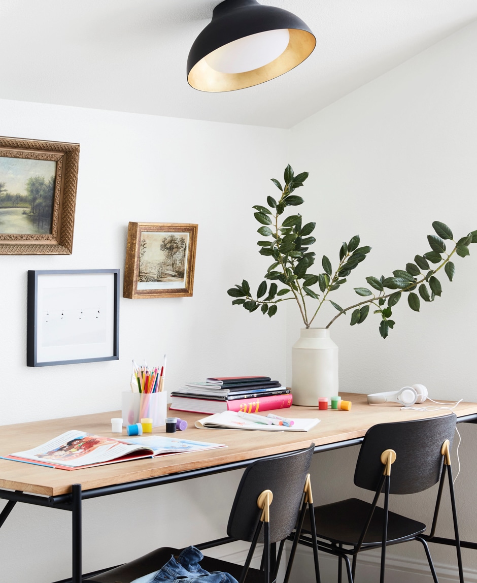broad table with craft supplies