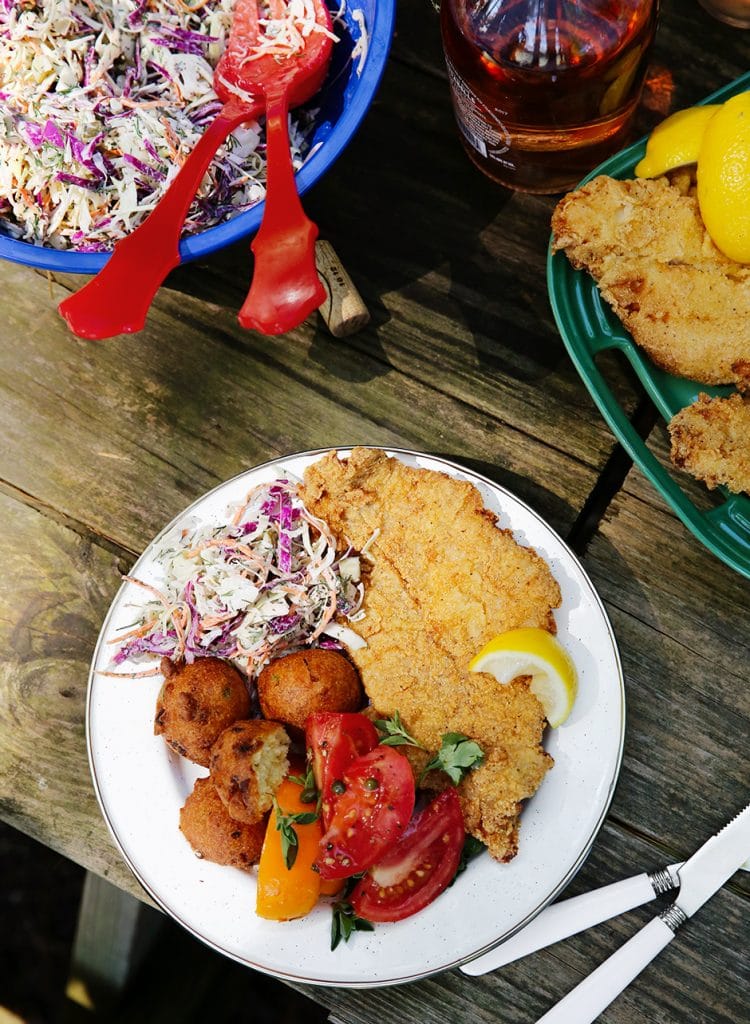 fish fry dinner plate