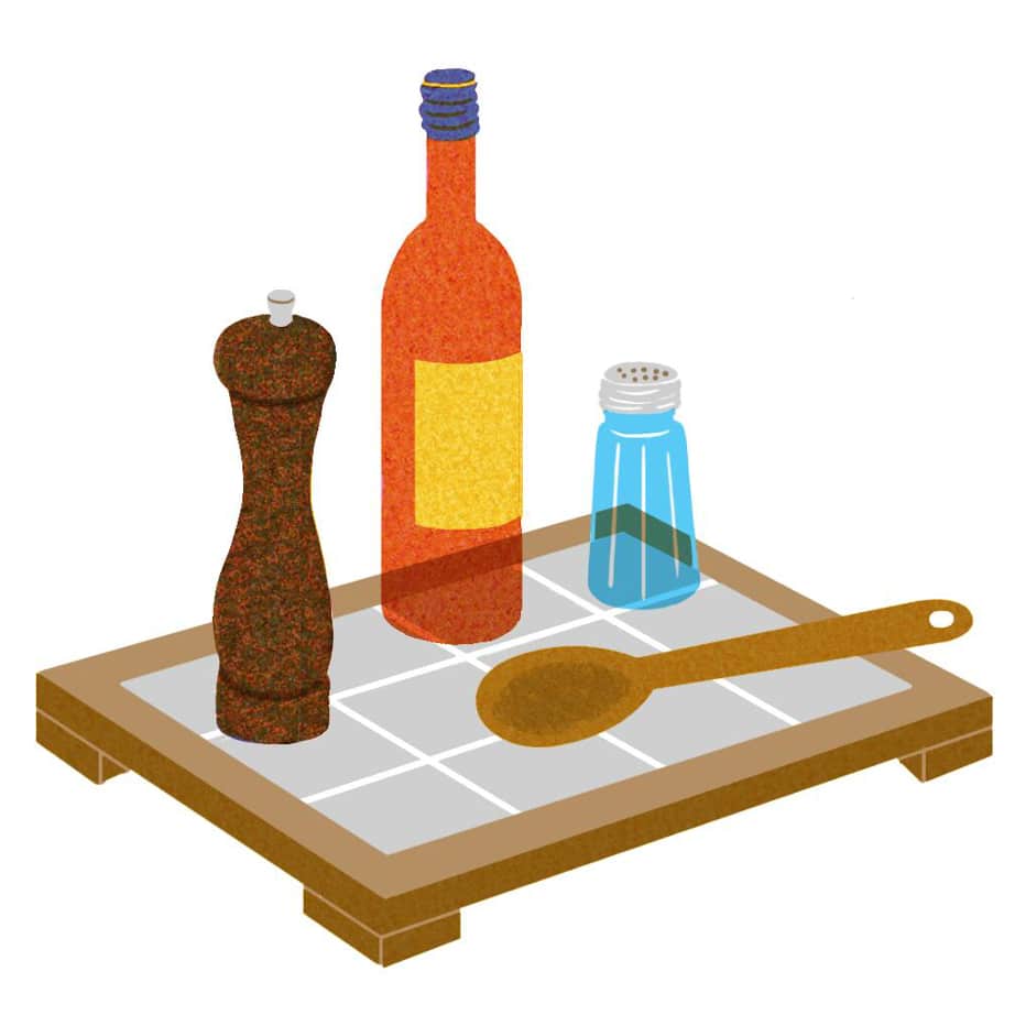 kitchen cooking items illustration