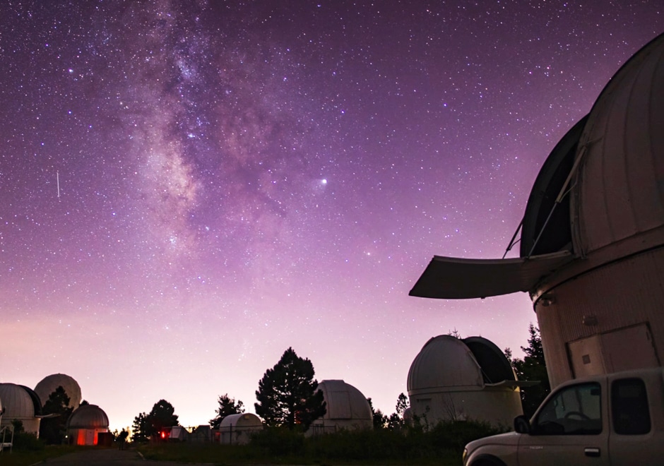 kitt park national observatory under purple milky way sky