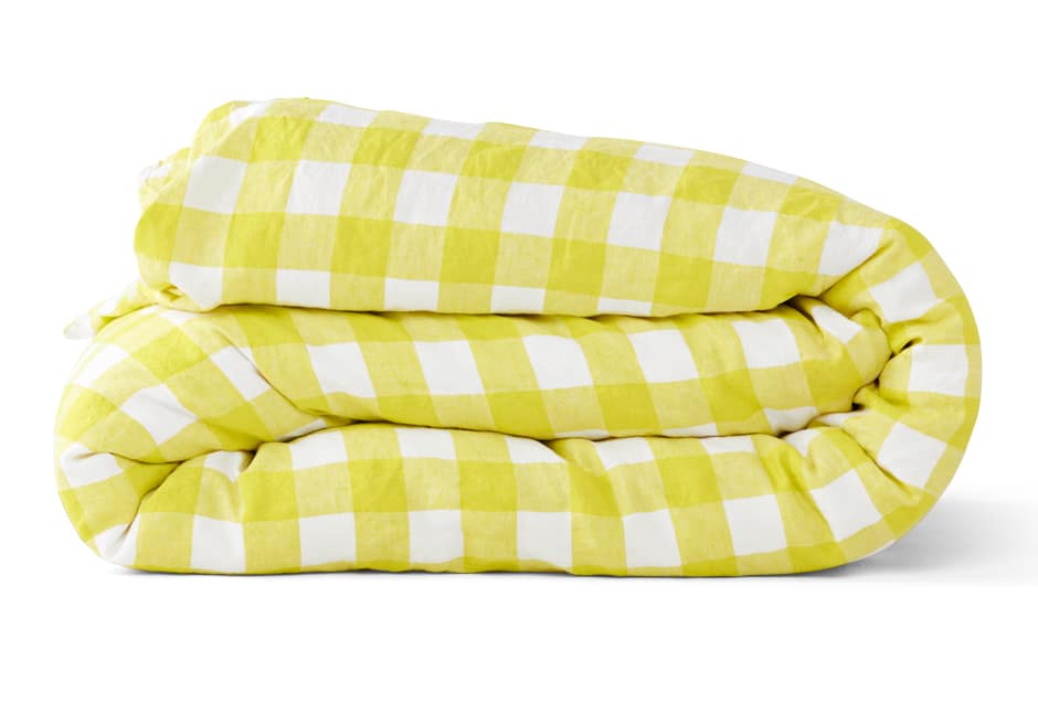 limoncello gingham duvet