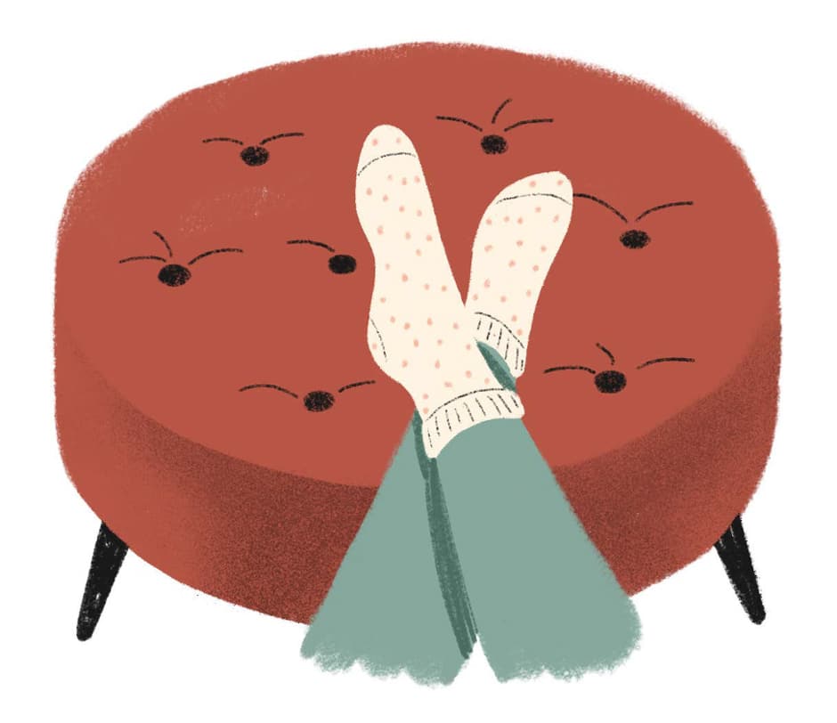 feet up on ottoman illustration