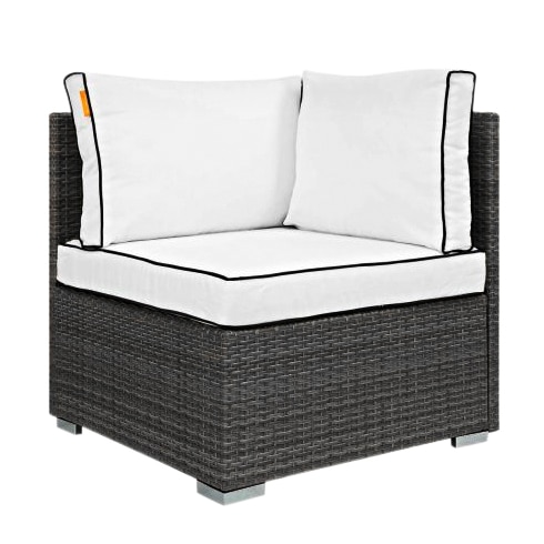 white cushioned repose corner seat