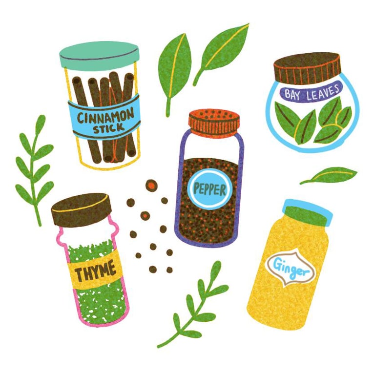 spice bottles illustrations