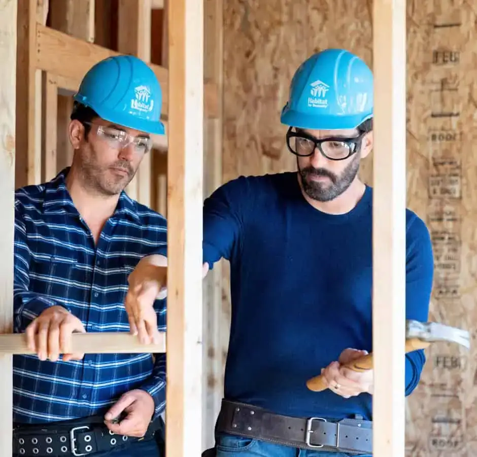 drew and jonathan doing construction work