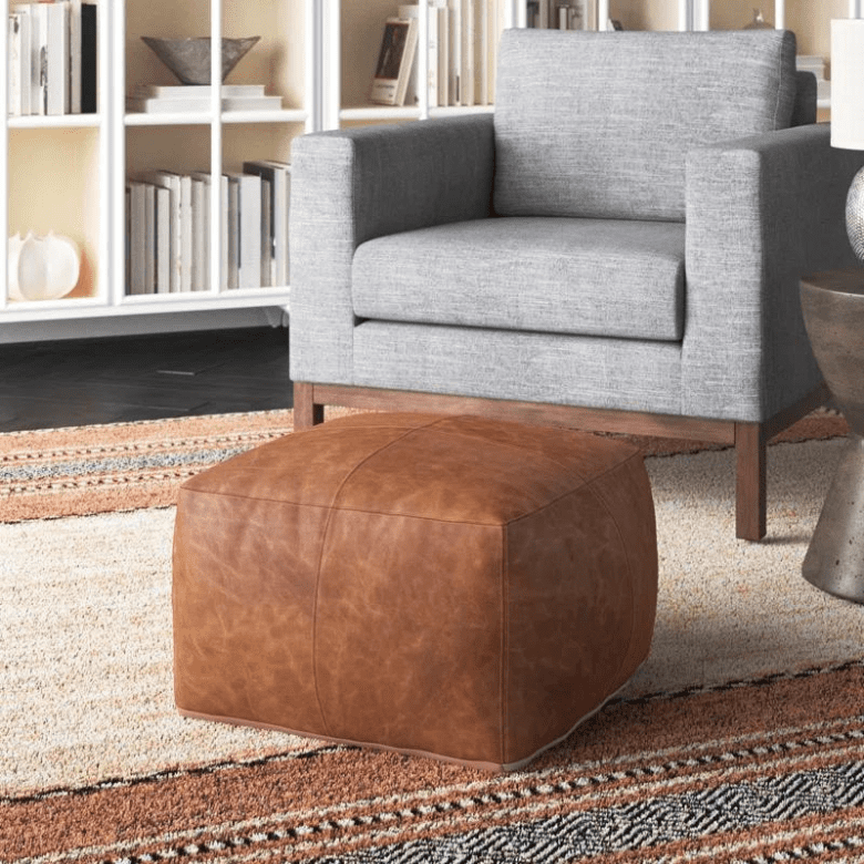 Joss & Main Imes Leather Pouf
