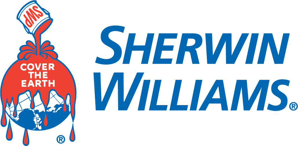 Sherwin-Williams logo with red paint can and 