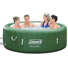 Green inflatable hot tub