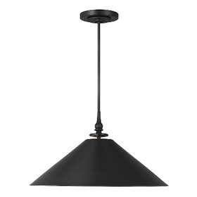 Black metal cone pendant light fixture
