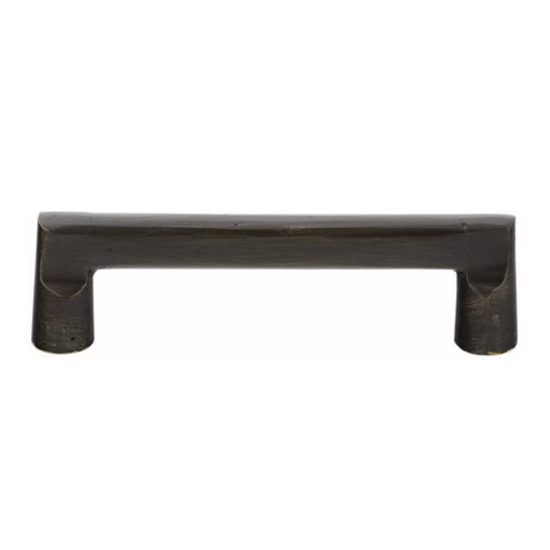 Dark bronze cabinet handle with a simple, sturdy rectangular design and rounded ends