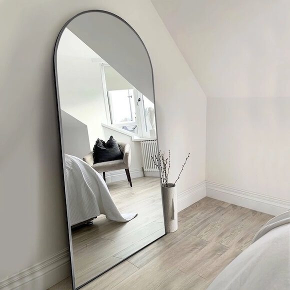 Arch metal mirror