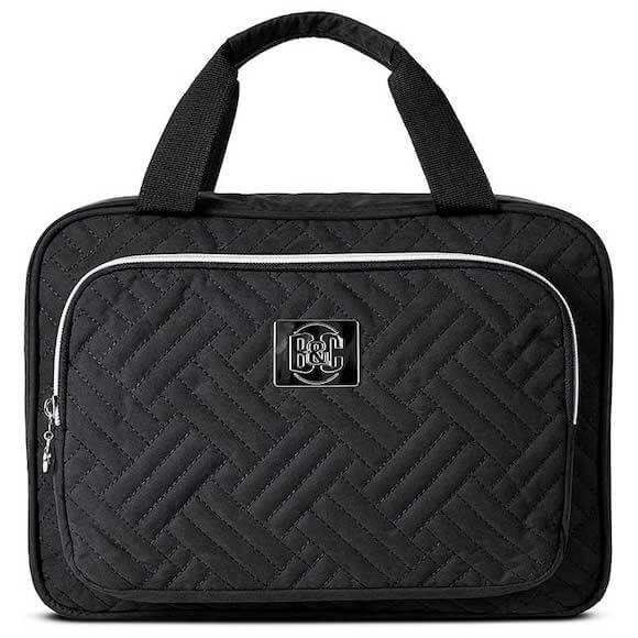 Black hanging cosmetics bag