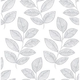 Leaf pattern in gray on a white background