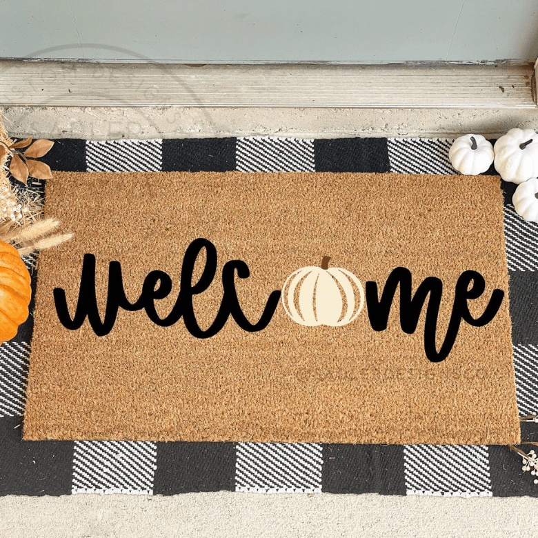 Fall-themed doormat with 