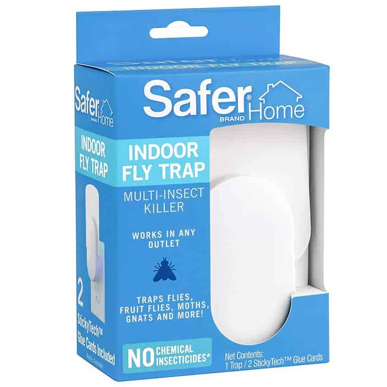 Indoor fly trap with outlet plug and chemical-free insect control