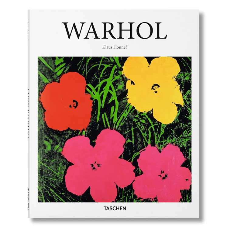 Warhol art book cover featuring colorful flower print by Andy Warhol