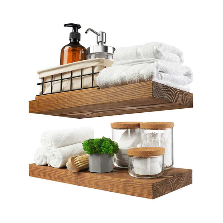 Floating wall shelves