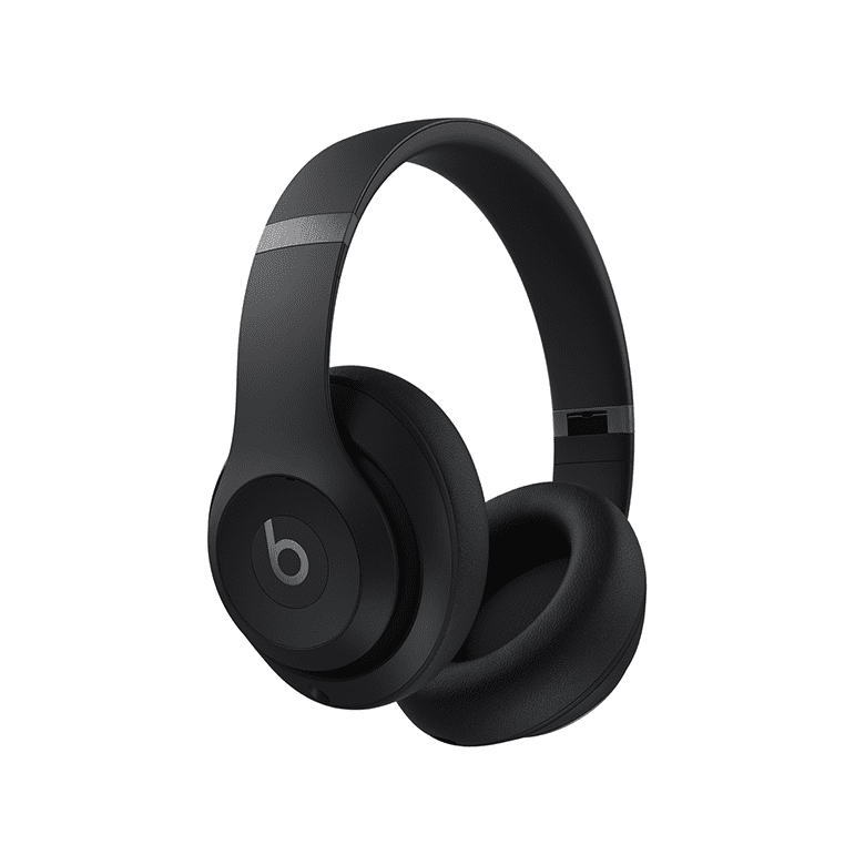 Black wireless over-ear headphones with cushioned pads and a 'b' logo