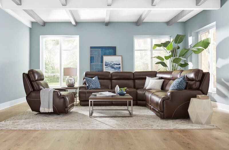 Leather Reclining Sectional