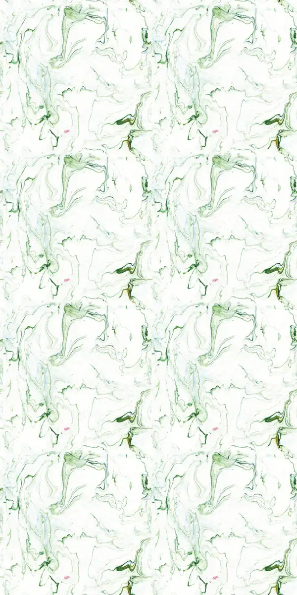 Abstract green and white marble swirl pattern with subtle pink accents