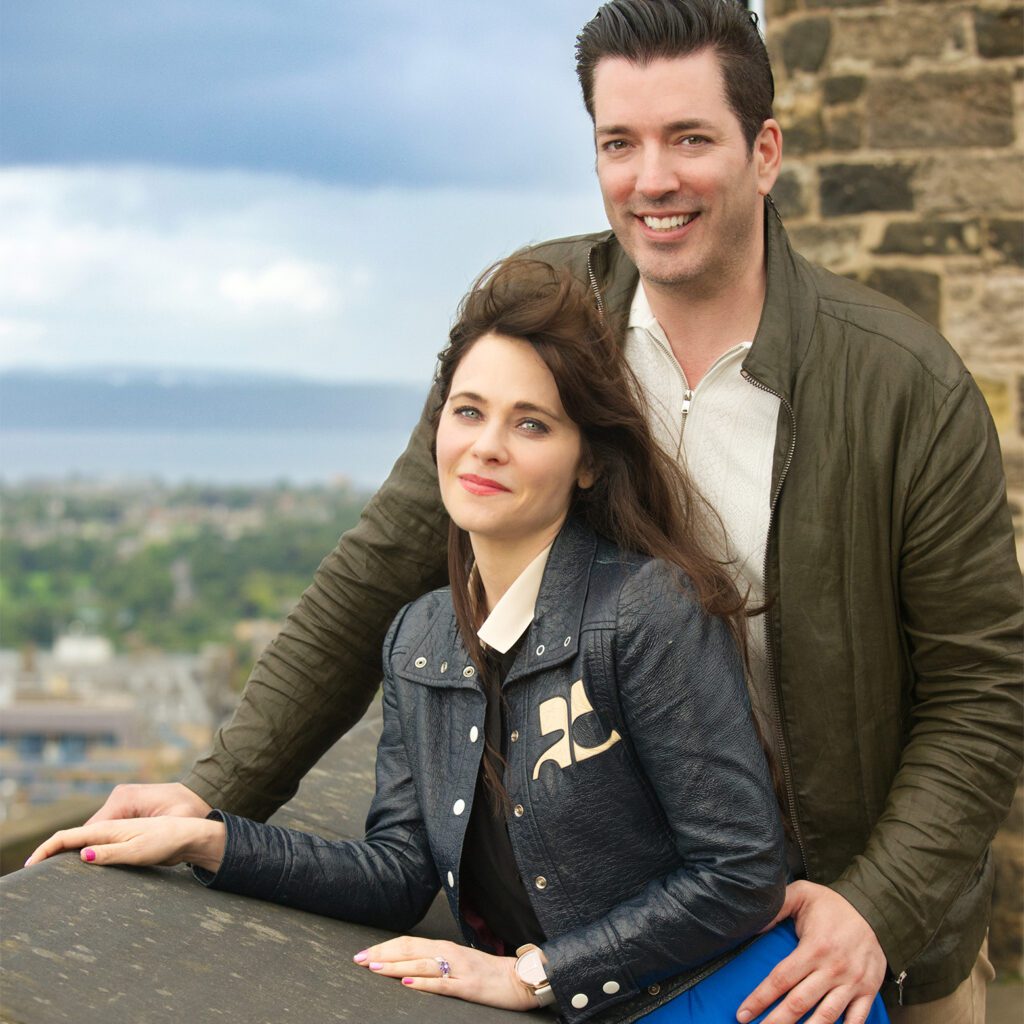 Johnathan Scott and Zooey Deschanel at their engagement in Scotland