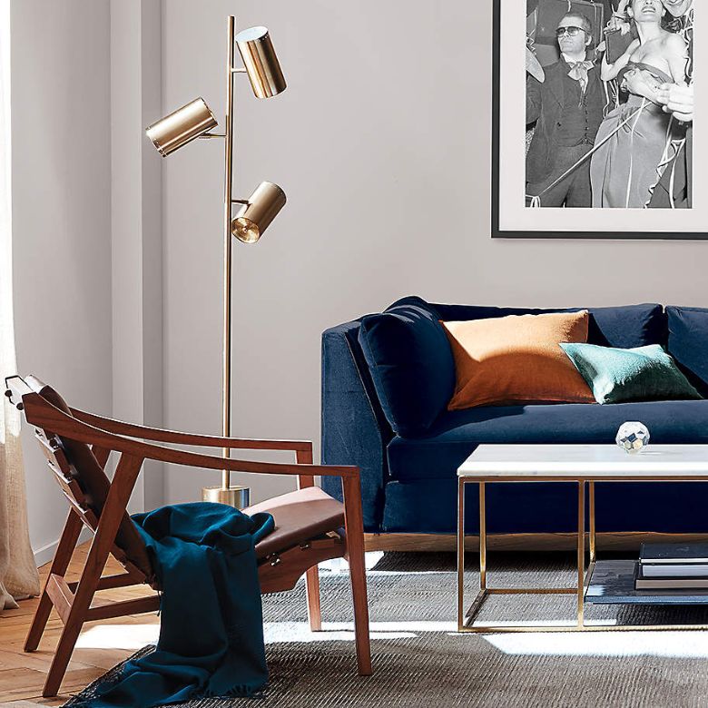 CB2 Trio Brass floor lamp