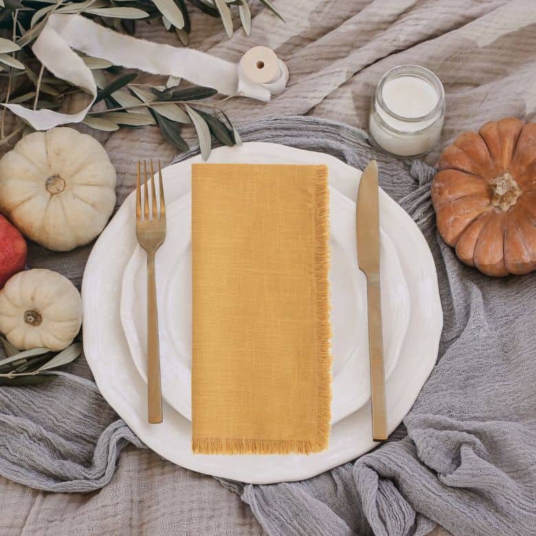 Cotton Slub Napkins With Fringe Set Of 4