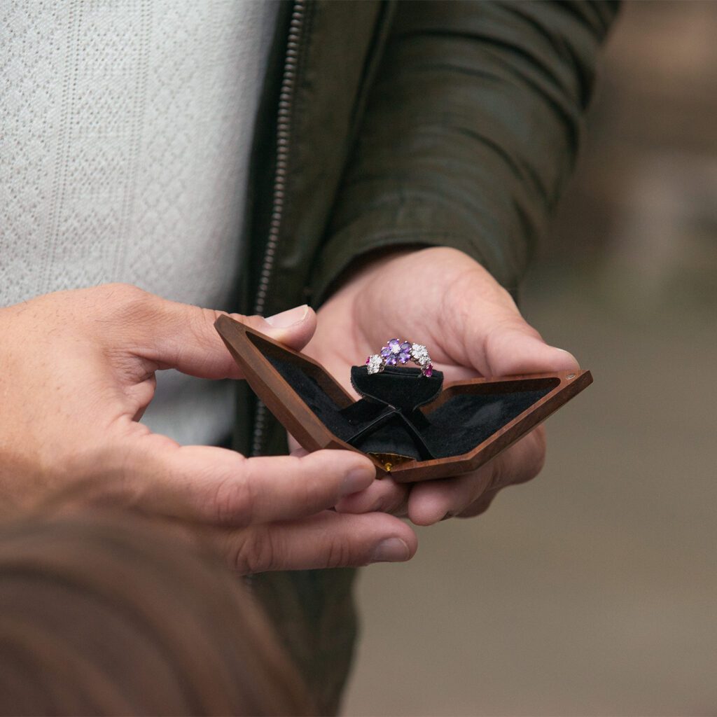 The ring! At Jonathan and Zooey's engagement